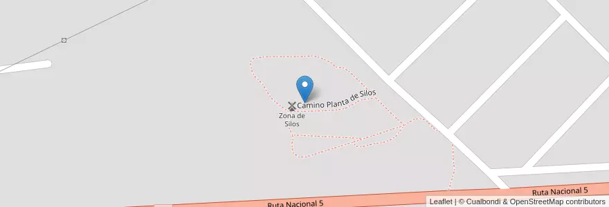 Mapa de ubicacion de Zona de Silos en アルゼンチン, ブエノスアイレス州, Partido De Pehuajó, Guanaco.