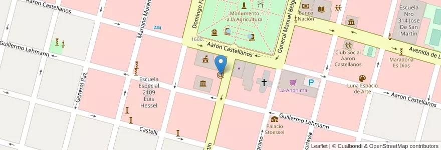 Mapa de ubicacion de Zona Juegos en 阿根廷, Santa Fe, Departamento Las Colonias, Municipio De Esperanza, Esperanza.