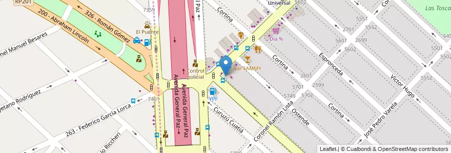 Mapa de ubicacion de Zona Vital, Villa Real en Argentina, Buenos Aires, Partido De Tres De Febrero.