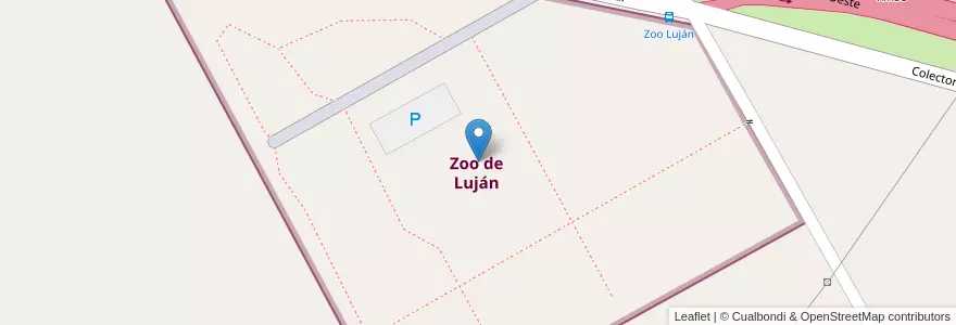 Mapa de ubicacion de Zoo de Luján en Arjantin, Buenos Aires, Partido De Luján.