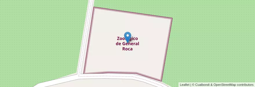 Mapa de ubicacion de Zoológico de General Roca en 아르헨티나, 리오네그로주, General Roca, Departamento General Roca.