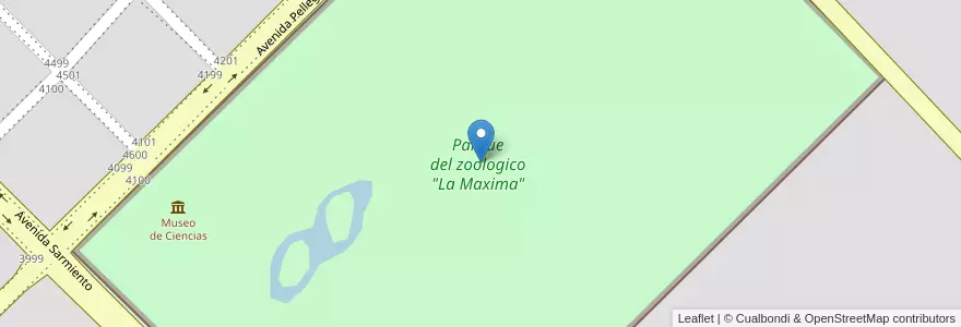 Mapa de ubicacion de Zoológico Municipal La Máxima en Аргентина, Буэнос-Айрес, Partido De Olavarría, Olavarría.