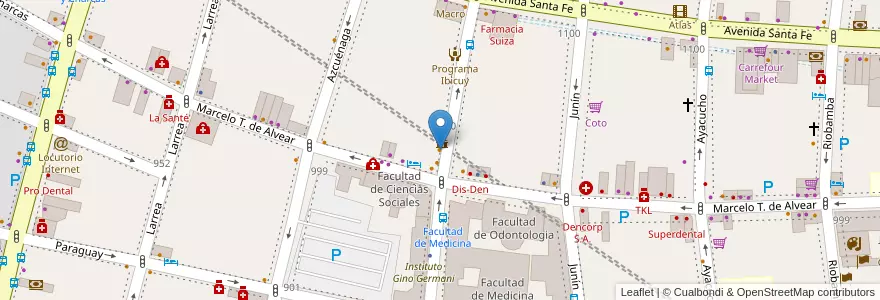 Mapa de ubicacion de Zoom, Recoleta en アルゼンチン, Ciudad Autónoma De Buenos Aires, Comuna 2, ブエノスアイレス.