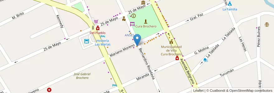 Mapa de ubicacion de Zoraida en Argentina, Córdova, Departamento San Alberto, Villa Cura Brochero, Pedanía Tránsito, Municipio De Villa Cura Brocheroa.