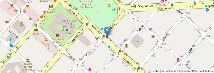 Mapa de ubicacion de Zorich, Casco Urbano en アルゼンチン, ブエノスアイレス州, Partido De La Plata, La Plata.