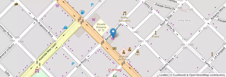 Mapa de ubicacion de Zorzón Supermercados en Arjantin, Chaco, Departamento San Fernando, Resistencia, Resistencia.