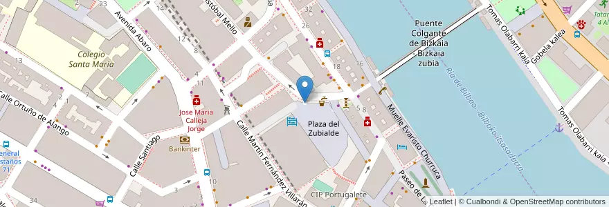 Mapa de ubicacion de Zubi Alde en İspanya, Bask Bölgesi, Bizkaia, Bilboaldea, Portugalete.