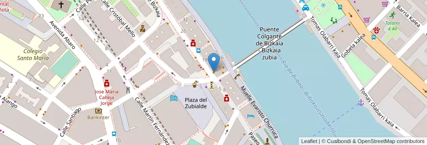 Mapa de ubicacion de Zubi-ondo en Espagne, Pays Basque Autonome, Biscaye, Grand-Bilbao, Portugalete.