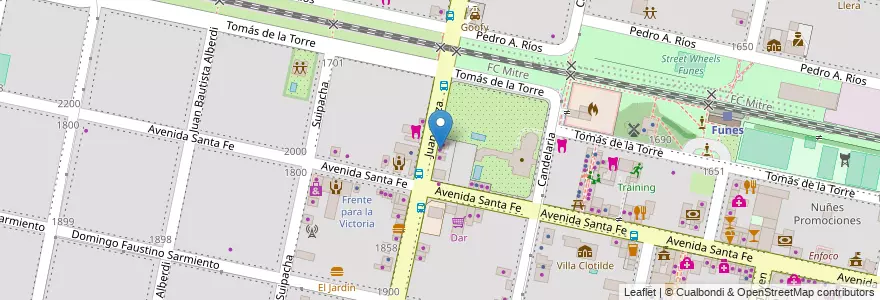 Mapa de ubicacion de Zuliani en Arjantin, Santa Fe, Departamento Rosario, Municipio De Funes, Funes.