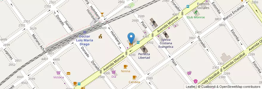 Mapa de ubicacion de Zulu Bar, Villa Urquiza en アルゼンチン, Ciudad Autónoma De Buenos Aires, Comuna 12, ブエノスアイレス.