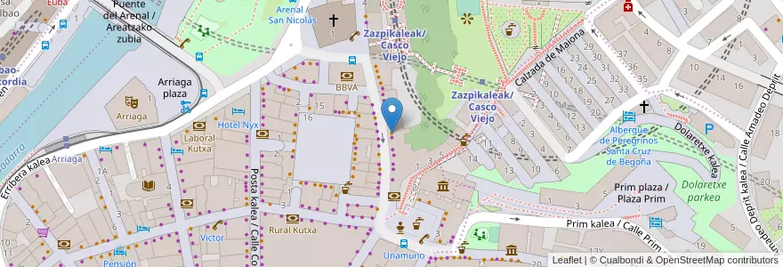 Mapa de ubicacion de Zumos Naturales en Spanien, Autonome Gemeinschaft Baskenland, Bizkaia, Bilboaldea, Bilbao.