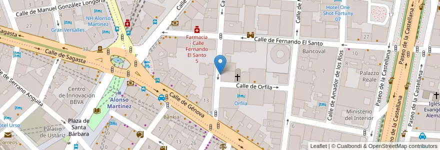 Mapa de ubicacion de ZURBANO, CALLE, DE,8 en Испания, Мадрид, Мадрид, Área Metropolitana De Madrid Y Corredor Del Henares, Мадрид.