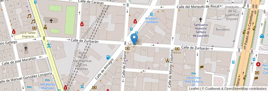Mapa de ubicacion de ZURBARAN, CALLE, DE,8 en 西班牙, Comunidad De Madrid, Comunidad De Madrid, Área Metropolitana De Madrid Y Corredor Del Henares, Madrid.