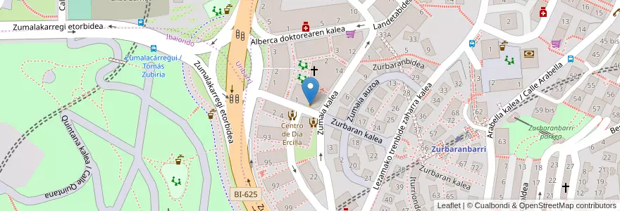 Mapa de ubicacion de Zurea Café Bar en İspanya, Bask Bölgesi, Bizkaia, Bilboaldea, Bilbao.