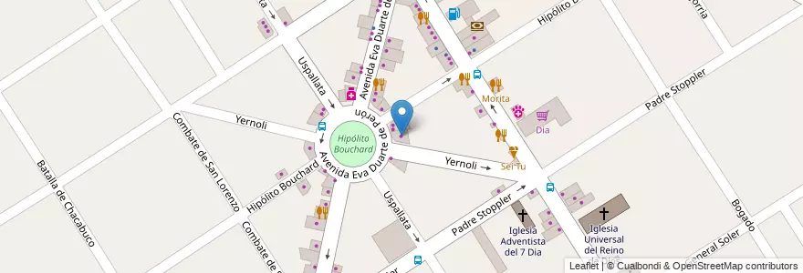 Mapa de ubicacion de Zuricolor en Arjantin, Buenos Aires, Partido De Malvinas Argentinas, Grand Bourg.
