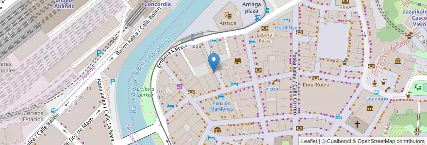 Mapa de ubicacion de Zutik en スペイン, バスク州, Bizkaia, Bilboaldea, ビルバオ.