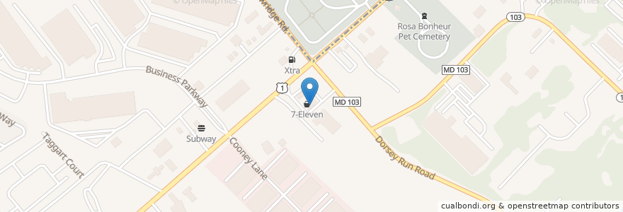 Mapa de ubicacion de Wendy's en Stati Uniti D'America, Maryland, Howard County.