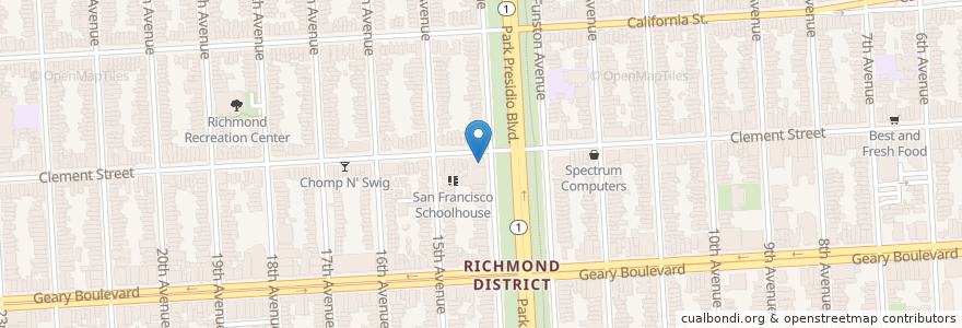 Mapa de ubicacion de Congregation Beth Sholom en Amerika Syarikat, California, San Francisco, San Francisco.