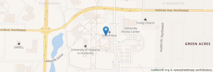 Mapa de ubicacion de Papa John's en États-Unis D'Amérique, Alabama, Huntsville, Madison County.