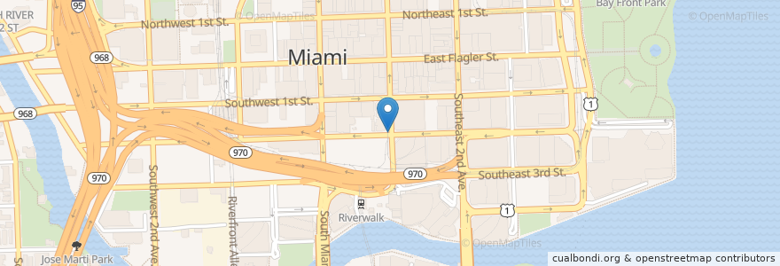 Mapa de ubicacion de El Cartel Colombian Restaurant en 미국, 플로리다주, 마이애미데이드 군, 마이애미.