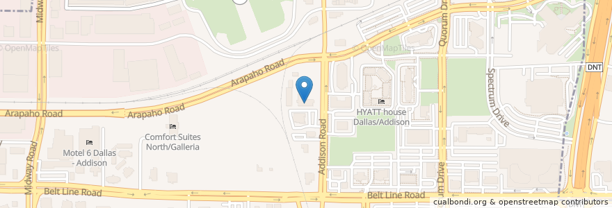 Mapa de ubicacion de Simoniz Car Wash en 美利坚合众国/美利堅合眾國, 得克萨斯州 / 德克薩斯州 / 德薩斯州, Dallas County, Addison.