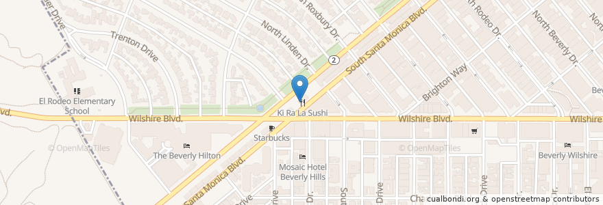 Mapa de ubicacion de La Dolce Vita en Estados Unidos Da América, Califórnia, Los Angeles County, Los Angeles, Beverly Hills.