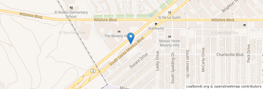Mapa de ubicacion de Subway en Amerika Syarikat, California, Los Angeles County, Los Angeles, Beverly Hills.