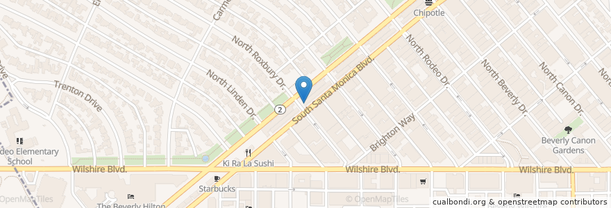 Mapa de ubicacion de The Nosh en Estados Unidos Da América, Califórnia, Los Angeles County, Los Angeles, Beverly Hills.