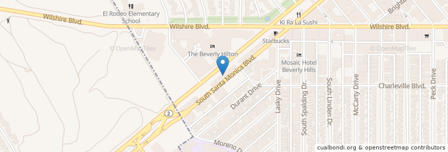 Mapa de ubicacion de Roni's en アメリカ合衆国, カリフォルニア州, Los Angeles County, ロサンゼルス, Beverly Hills.