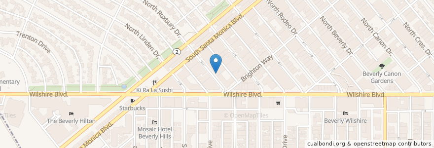 Mapa de ubicacion de Modigliani Cafe en United States, California, Los Angeles County, Los Angeles, Beverly Hills.