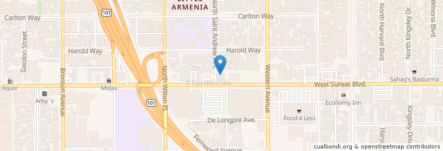 Mapa de ubicacion de Pollo Campero en Stati Uniti D'America, California, Los Angeles County, Los Angeles.
