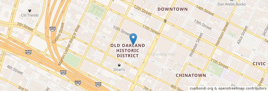 Mapa de ubicacion de The Lede en Vereinigte Staaten Von Amerika, Kalifornien, Alameda County, Oakland.