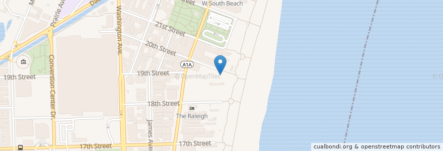 Mapa de ubicacion de Sky Bar en 미국, 플로리다주, 마이애미데이드 군, 마이애미비치.