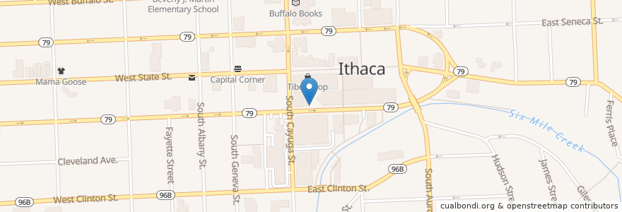 Mapa de ubicacion de City Hall en Stati Uniti D'America, New York, Tompkins County, Ithaca Town, Ithaca.
