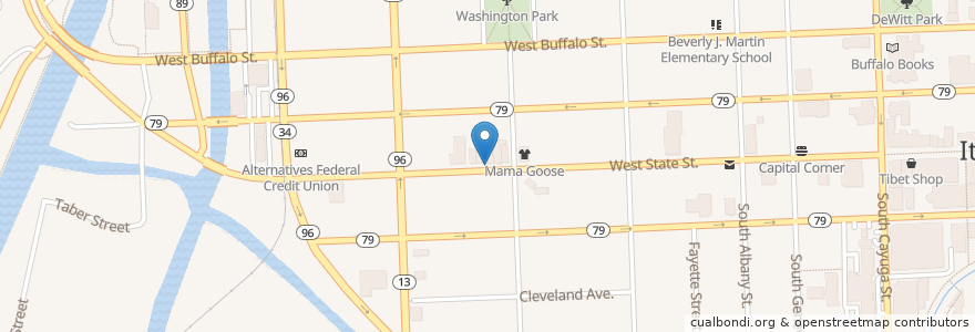 Mapa de ubicacion de Felicia's Atomic Lounge en United States, New York, Tompkins County, Ithaca Town, Ithaca.