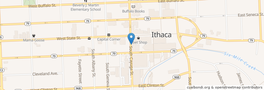 Mapa de ubicacion de Morgan's en ایالات متحده آمریکا, New York, Tompkins County, Ithaca Town, Ithaca.