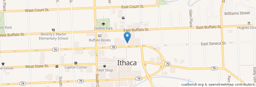 Mapa de ubicacion de Seneca Garage en Stati Uniti D'America, New York, Tompkins County, Ithaca Town, Ithaca.