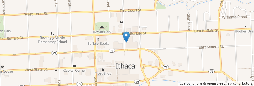 Mapa de ubicacion de Seneca Garage en الولايات المتّحدة الأمريكيّة, نيويورك, Tompkins County, Ithaca Town, Ithaca.