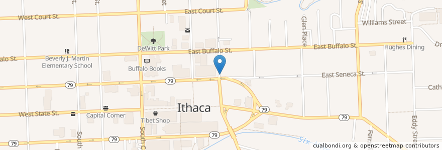 Mapa de ubicacion de Collegetown Bagels en Amerika Birleşik Devletleri, New York, Tompkins County, Ithaca Town, Ithaca.