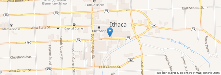 Mapa de ubicacion de Green St garage en United States, New York, Tompkins County, Ithaca Town, Ithaca.
