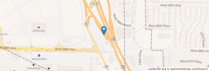 Mapa de ubicacion de US36 & Sheridan Station en Verenigde Staten, Colorado, Westminster, Jefferson County.