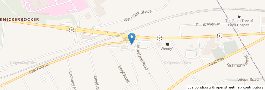 Mapa de ubicacion de Citadel Bank en 美利坚合众国/美利堅合眾國, 宾夕法尼亚 / 賓夕法尼亞州, Chester County, Willistown Township.