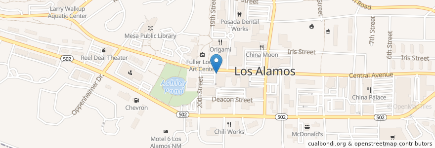 Mapa de ubicacion de Starbucks en 미국, 뉴멕시코, Los Alamos County, Los Alamos.