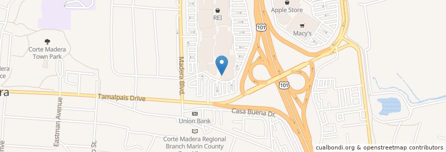 Mapa de ubicacion de Circle Bank en United States, California, Marin County, Corte Madera.