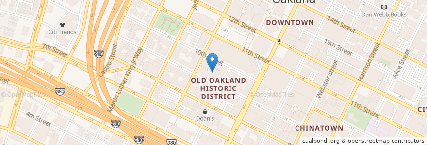 Mapa de ubicacion de Swan's Market en Vereinigte Staaten Von Amerika, Kalifornien, Alameda County, Oakland.