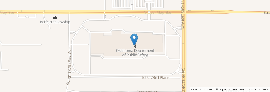 Mapa de ubicacion de Oklahoma Department of Public Safety en アメリカ合衆国, オクラホマ州, Tulsa County, Tulsa.