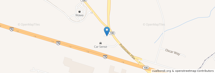 Mapa de ubicacion de Penske Truck Rental en Amerika Birleşik Devletleri, Pensilvanya, Chester County, Upper Uwchlan Township.