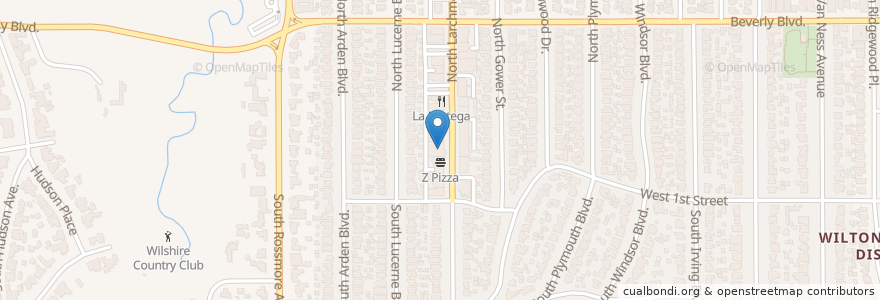 Mapa de ubicacion de Le Petit Greek en 미국, 캘리포니아주, Los Angeles County, 로스앤젤레스.