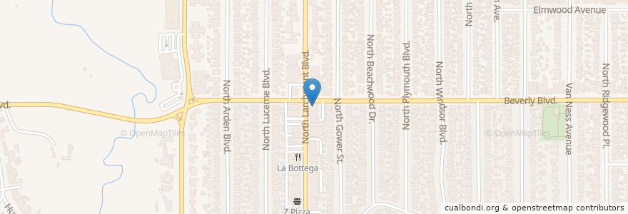 Mapa de ubicacion de Noah's Bagels en United States, California, Los Angeles County, Los Angeles.