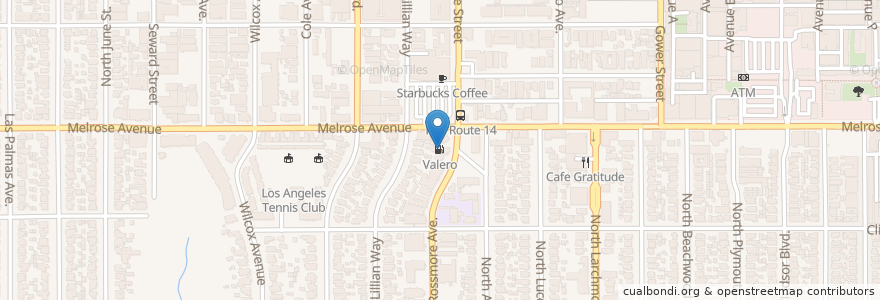 Mapa de ubicacion de Valero en Amerika Syarikat, California, Los Angeles County, Los Angeles.
